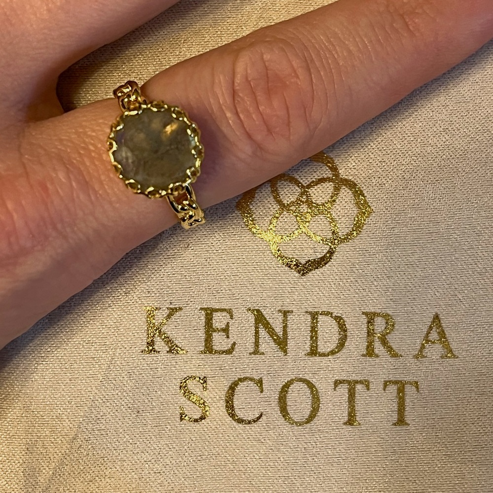 Kendra Scott Jade Statement Ring • 18K Gold